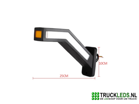 LED breed pootje rood/wit/oranje Links.