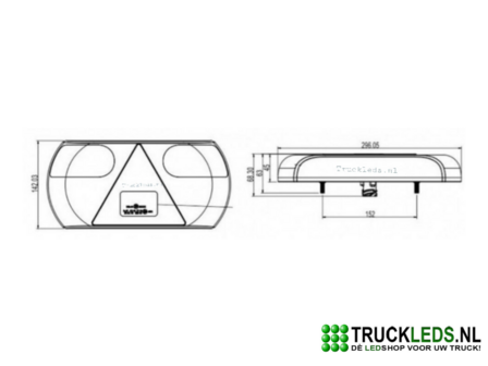 LED Trailer achterlicht 10~30v Rechts rood.