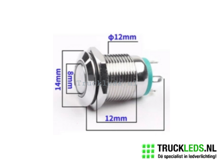 12mm druk schakelaar blauw 3A.