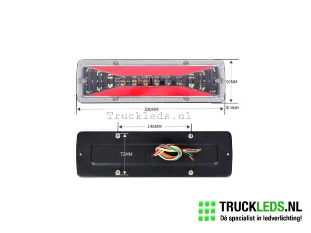 LED Trailer achterlicht 12v Lang dynamisch.