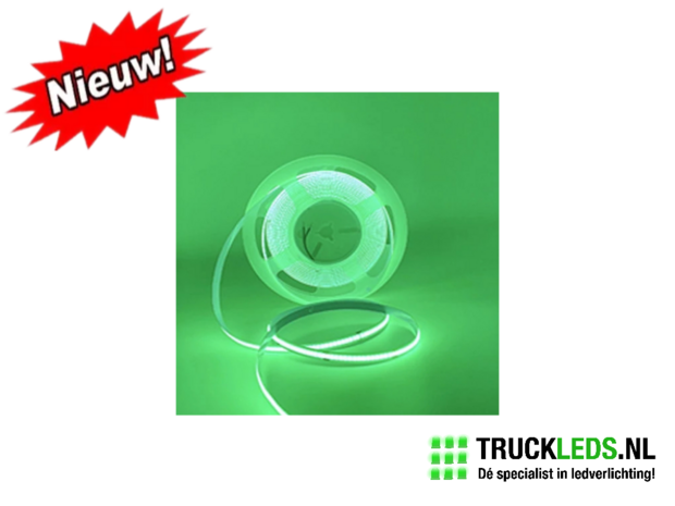 5 meter COB neon LED strip 12v groen.